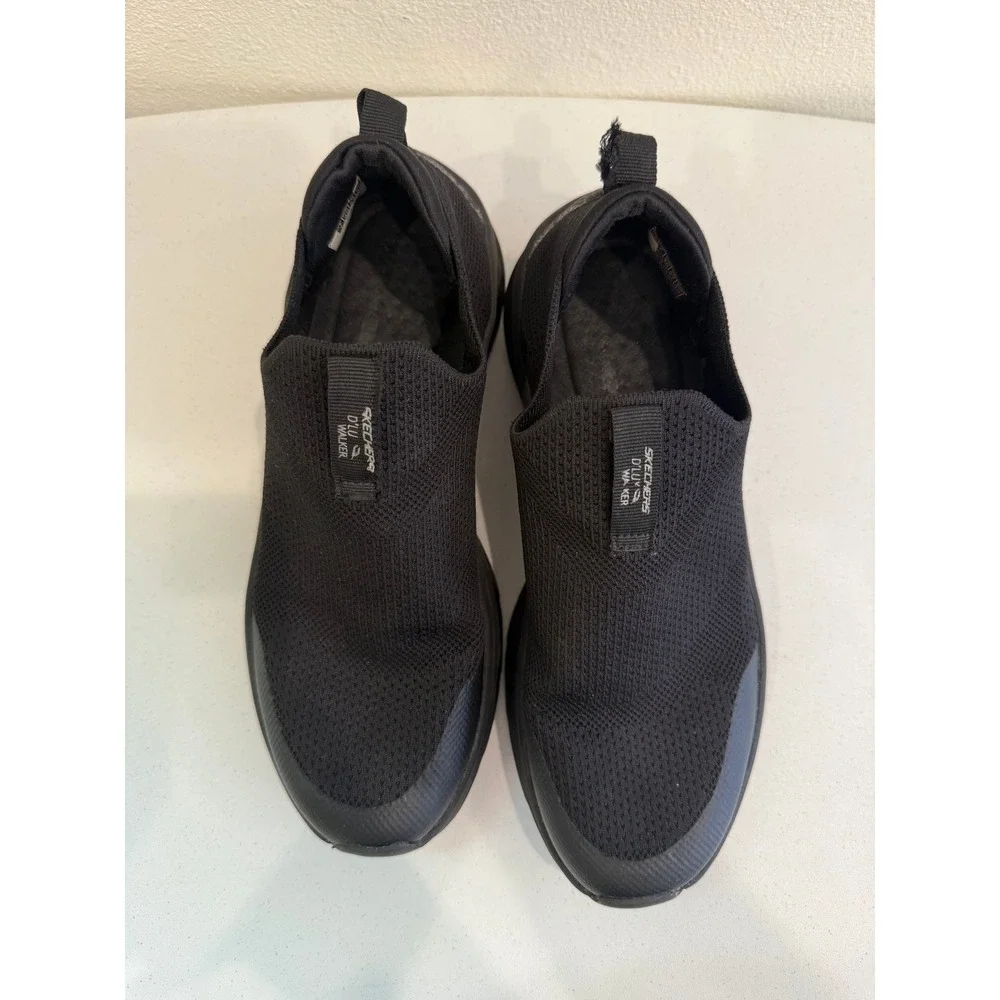 Skechers DLux Walker Stretch Fit Slip On Shoes Mens Black Walking Sneakers‎